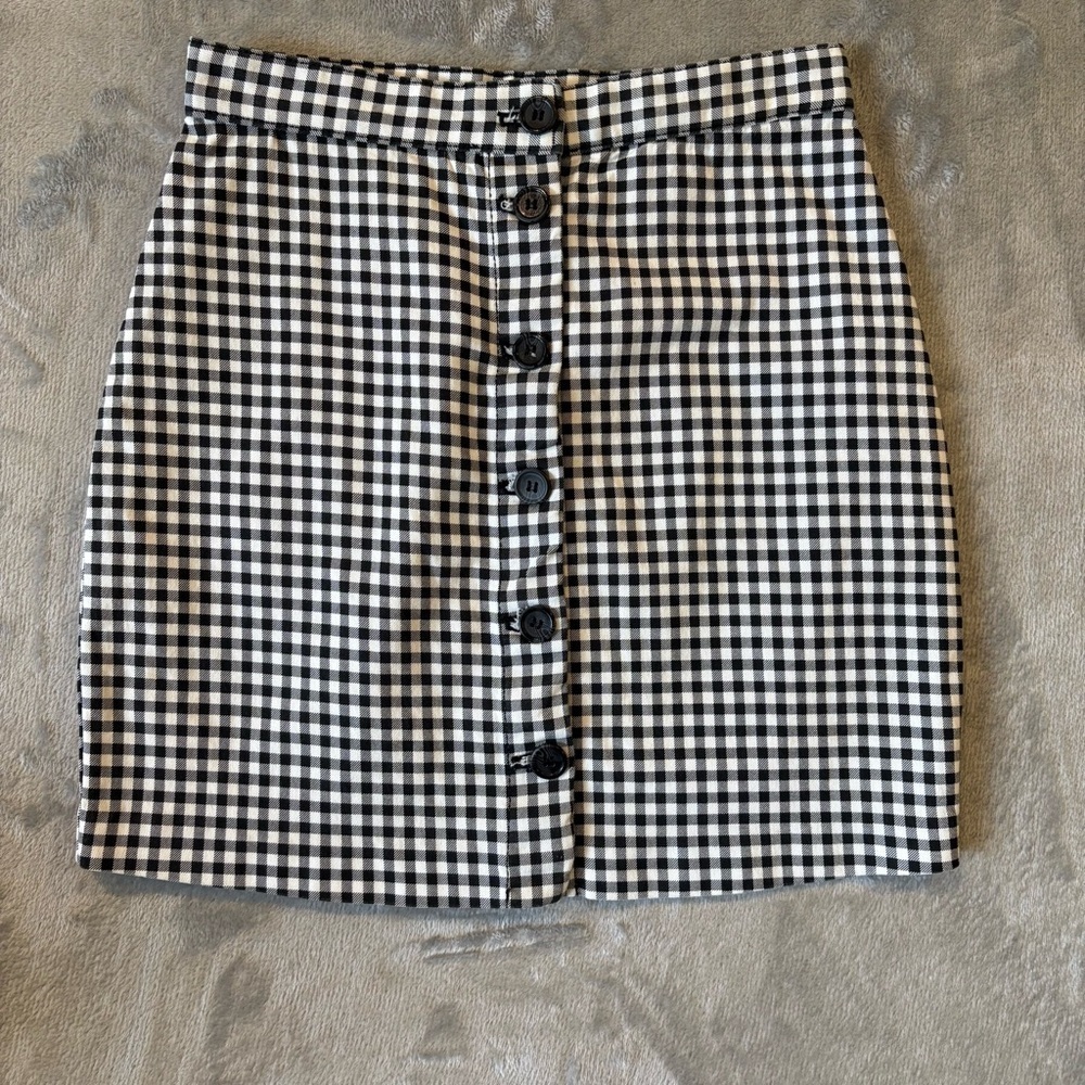 H&M Gingham Y2K Preppy Checked Skirt Sz 4